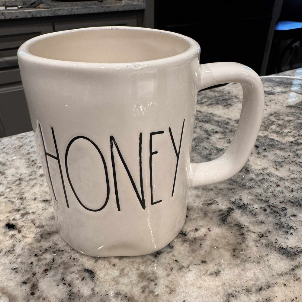 Rae Dunn White 'Honey' Mug 5x4in